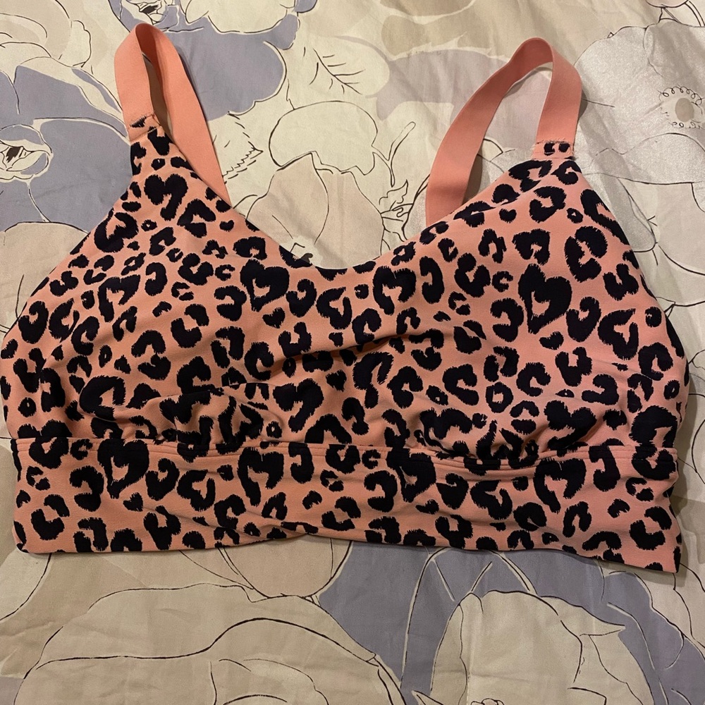 Aerie Offline XL pink cheetah pint sports bra